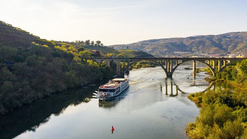 Douro-vallei ontdekken bij de spoorbrug nabij Pinhão