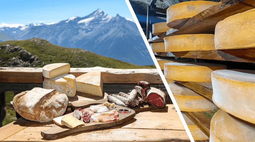 Fontina kaas uit Valle d'Aosta op houten plank