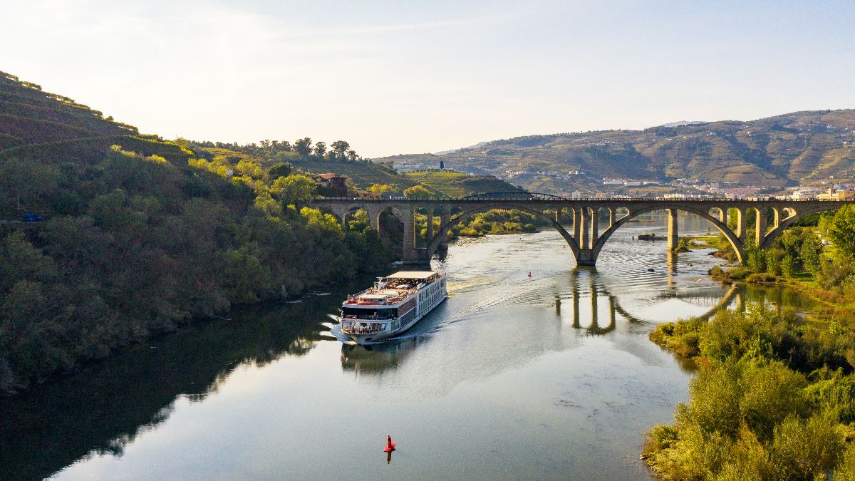 Douro-vallei ontdekken bij de spoorbrug nabij Pinhão