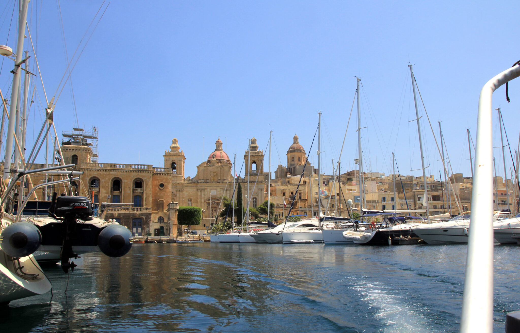 Uitzicht op de haven en waterfront van Vittoriosa (Birgu), Malta