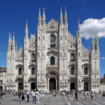 Gevel van de Duomo di Milano in Milaan